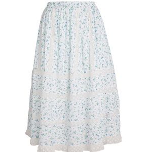 Loveshackfancy Eponda Floral Lace Midi Skirt